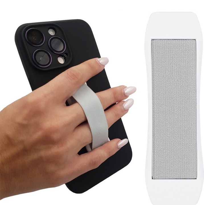 Suport telefon Sonique Magnetic Grip, alb, pentru dispozitive 4-6,8 inch