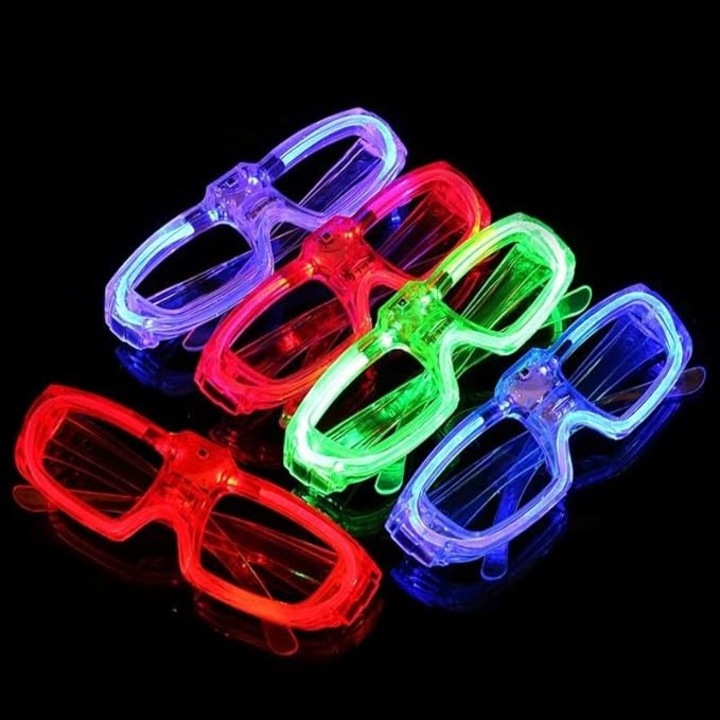 Ochelari de Petrecere cu LED, Southern Sky, Model Neon, din Plastic, 3 Moduri de Iluminat, Marime Universala, Multicolor