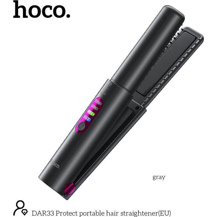 Hoco hajvasaló, Nkri modell, 3 hőmérsékletfokozat, 202x35mm, 5000mAh