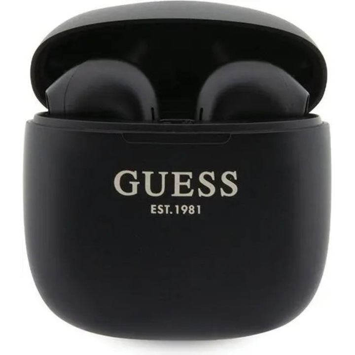 Casti wireless Guess TWS, design ergonomic, sunet de calitate, negru