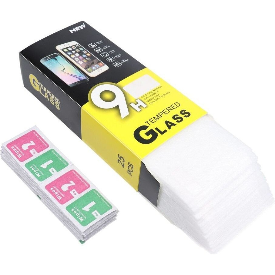 Set 25 folii sticla temperata 9H, transparent, 0.3mm, pentru smartphone