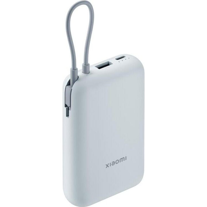Banca de alimentare Xiaomi BHR9073GL 10000mAh cu cablu integrat, 22.5W, albastra