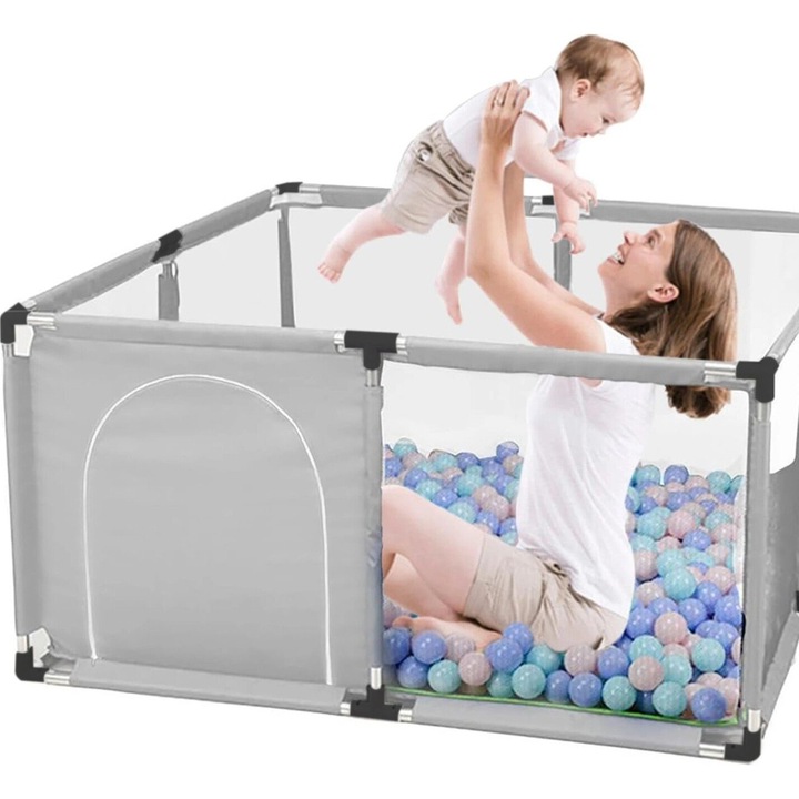 Tarc pliabil pentru copii EXTRALINK, 126x126cm, design portabil, usor de curatat, 62cm inaltime