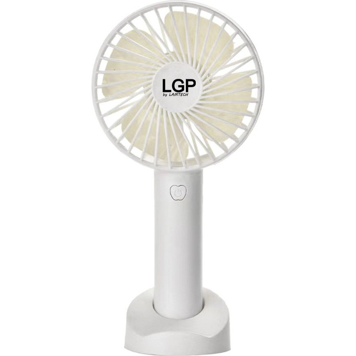 Ventilator portabil LGP Mini, 3 viteze, 350mAh, alb