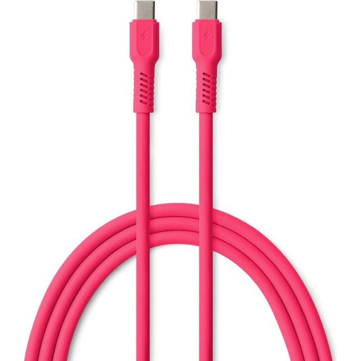 Cabluri de date telefoane Colorum, cablu USB-C - USB-C 1,8m, incarcare rapida, transfer de date stabil, magenta