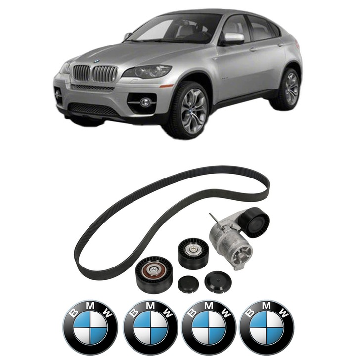 Set curea accesorii pentru transmisie BMW Seria X6 (E71, E72) xDrive 35 i din 2012-2014, Auto, INA, 4x Stickere auto cu BMW