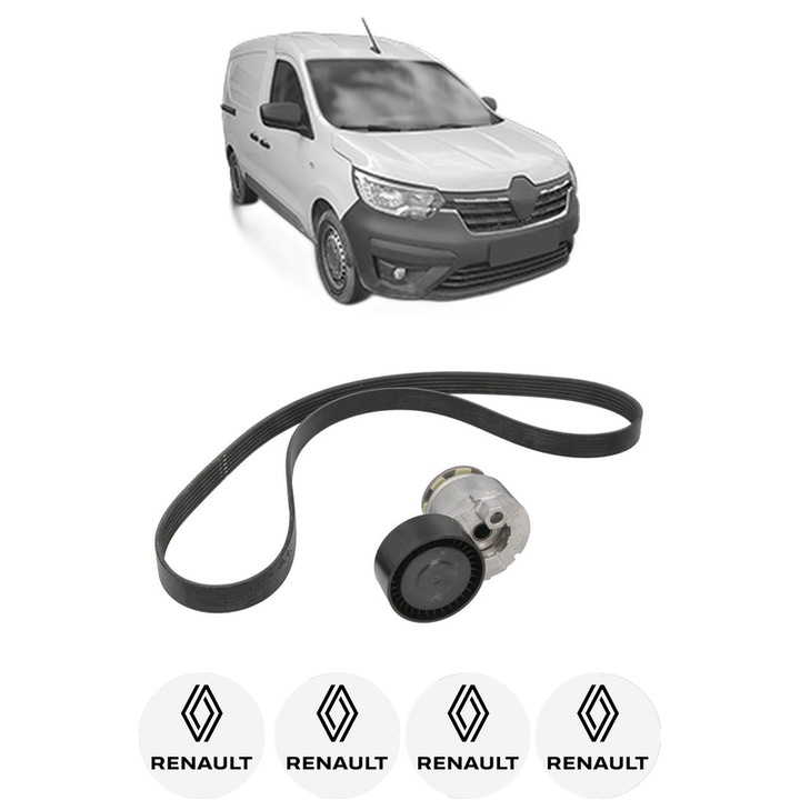 Set curea accesorii pentru transmisie RENAULT EXPRESS Box Body/MPV 1.5 dCi 95 din 2021, Auto, INA, 4x Stickere auto cu RENAULT