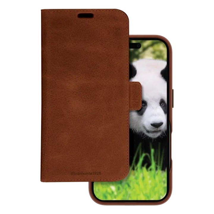 Кожен калъф с капак dbramante1928, Lynge Magsafe, Apple iPhone 16 Pro, Dark Tan