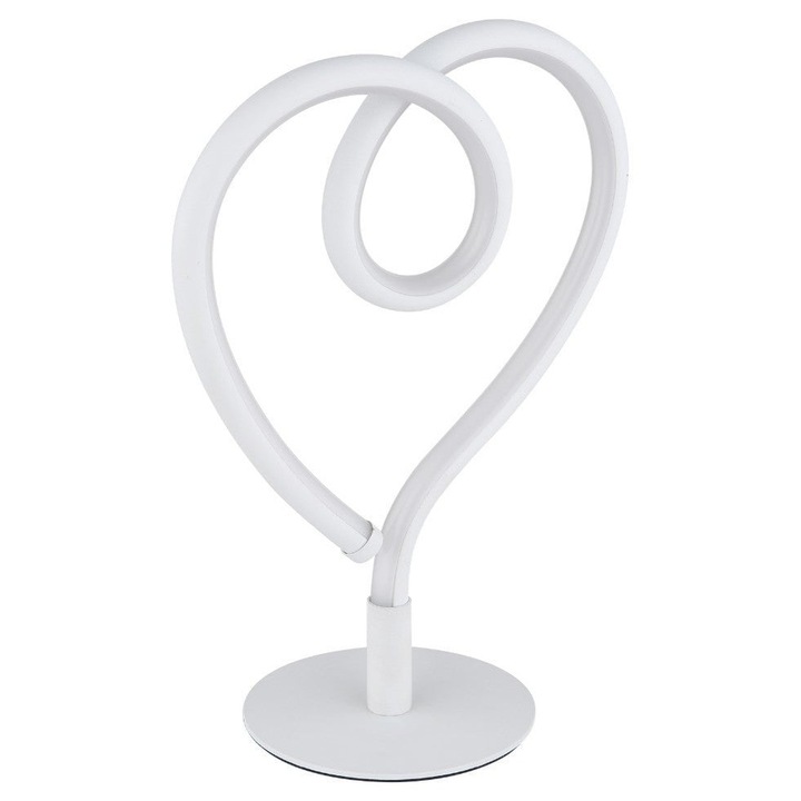 LED asztali lámpa szív alakú 6W, 250 lm, meleg fény (3000K), IP20, fehér