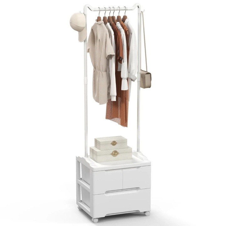 Ruhásszekrény 3 fiókkal és oldalsó akasztókkal