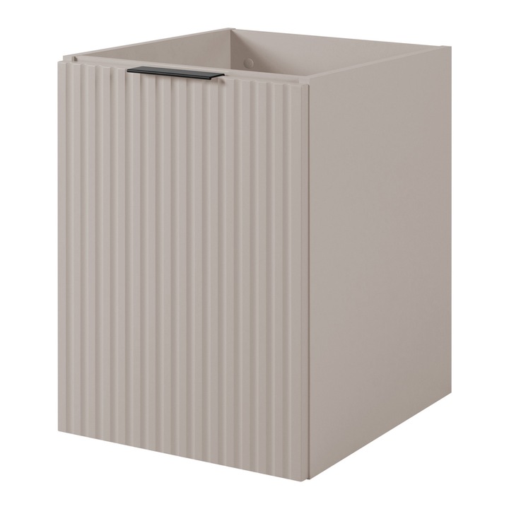 Fürdőszobaszekrény, Kasmir, 40 x 57 x 46 cm, mosdóval, fekete fogantyúkkal, a szett tartalma: 1 x bútordarab, 1 x összeszerelési tartozék, 1 x összeszerelési útmutató, anyaga: laminált bútorlap, 1 ajtó, 2