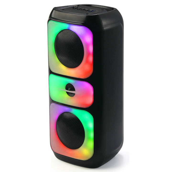 Tracer Powervox P2 TWS hordozható Bluetooth hangszóró, 20 W, RGB LED, fekete
