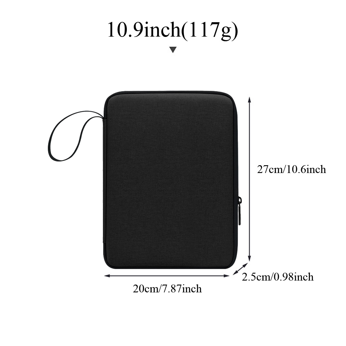 Husă laptop FooFoony, negru, compatibilă cu tablete de 10.9 inch și mai mici, husa de transport cu mânere