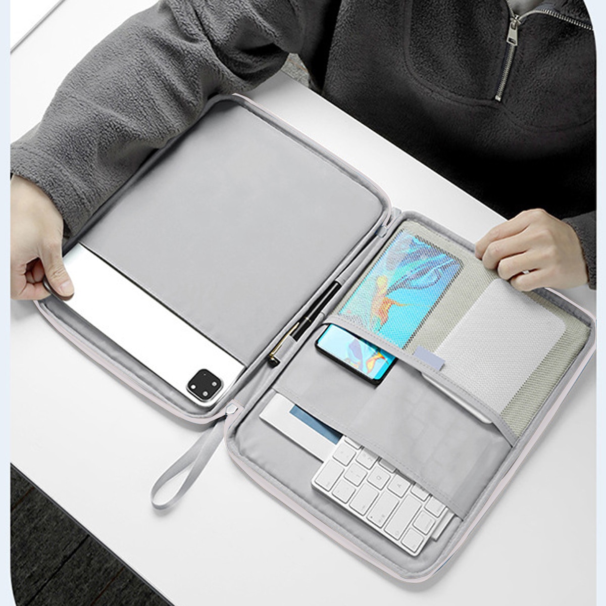Husă de protecție pentru tabletă, FooFoony, impermeabilă, din PU piele premium, roz, 12-12, 9 inch
