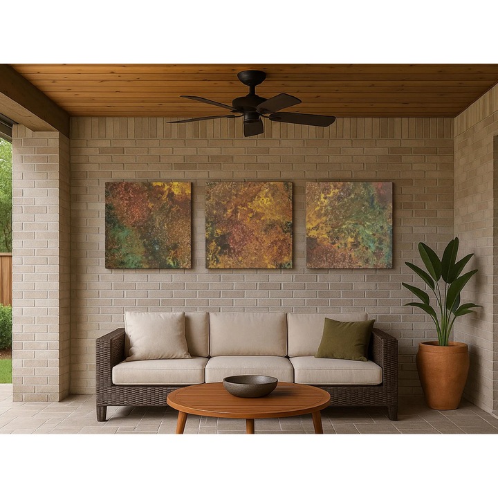 Panouri Din Cupru Masiv Patinat 120 x 40 cm – Arta Metalica Handmade Pentru Perete – Decor Interior Unic Rustic Modern Industrial – Potrivite Pentru Living, Dormitor, Hol, Hotel Boutique, Spa, Cabana, Apartament Loft Sau Sala De Yoga