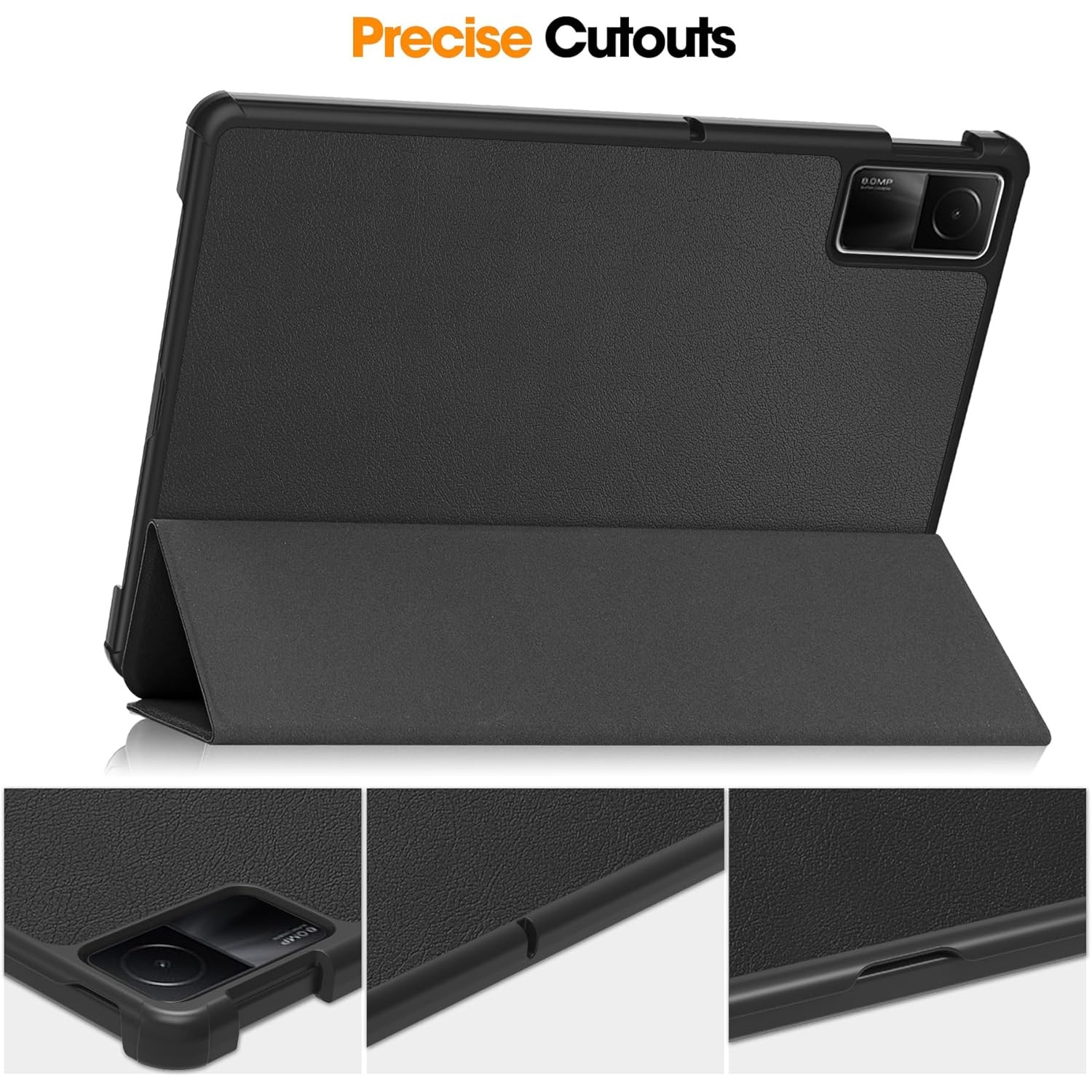 Husa Sigloo pentru tableta Xiaomi RedMi Pad SE 11" (2023) – Slim, Tri-Fold Magnetic, Piele Ecologica, Suport Stand, Antisoc –Negru