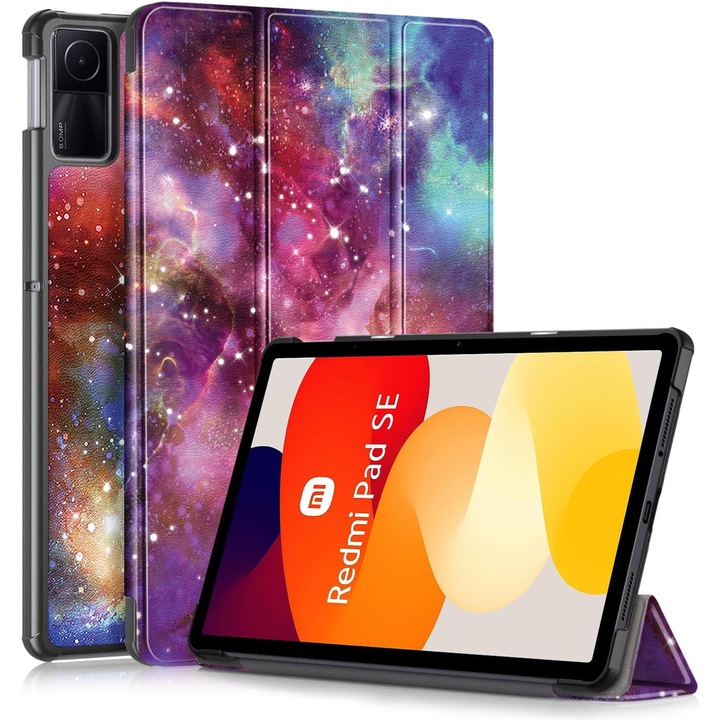Husa Sigloo pentru tableta Xiaomi Redmi Pad 2 – Slim, Tri-Fold Magnetic, Piele Ecologica, Antisoc, Stand Reglabil, – model Galaxy