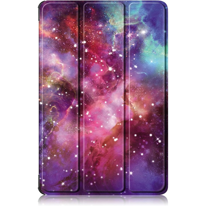 Husa Sigloo pentru tableta iPad 11" (Gen. 11, 2025) / iPad 10.9" (Gen. 10, 2022) – Slim, Tri-Fold Magnetic, Piele Ecologica, model Galaxy