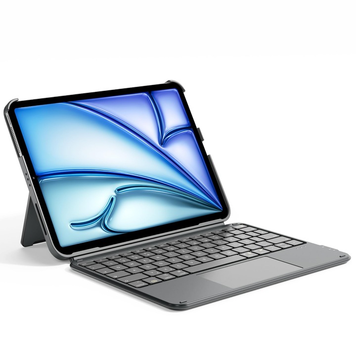 Inateck tok billentyűzettel, ultrakönnyű billentyűzet iPad 10/11. generációhoz A16 2025 11 hüvelyk, iPad Air 11" M3/M2 (2025/2024), Air 5/4, Pro 11 4/3/2/1, levehető, érintőpaddal, Qwertz, Acetouch Kb04122