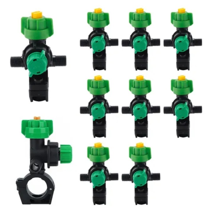 Set 10 duze de pulverizare, NIERBO®, polipropilena, reglaj debit, Duza cu clema, 11x8, 5cm