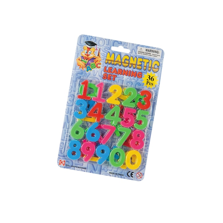 Set de 36 cifre magnetice Maxtar, plastic, multicolor, pentru copii de 3 ani