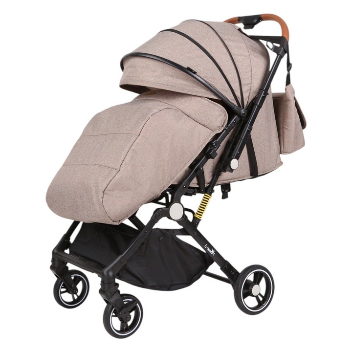 L-Sun sport babakocsi, C6, krém, összecsukható babakocsi típusú, megfordítható fogantyúval, lábzsákkal és táskával