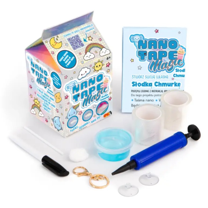 Set creativ pentru copii, EPEE, 2 role, 2 brelocuri, multicolor, 18x10x10cm