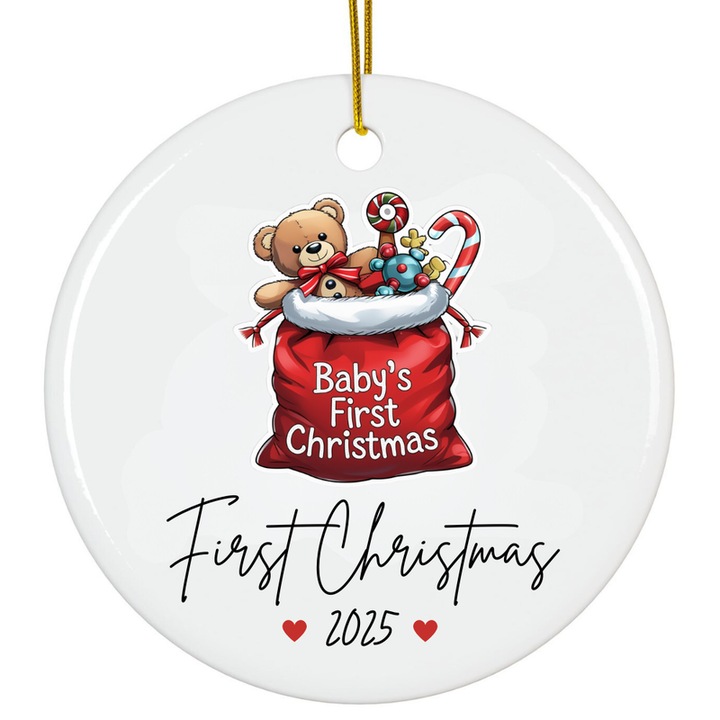 Fehér akril dísz 8cm baba első karácsonya 2025 különleges