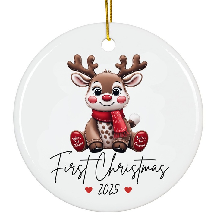 Fehér akril dísz ajándék első karácsony baba 2025 8cm
