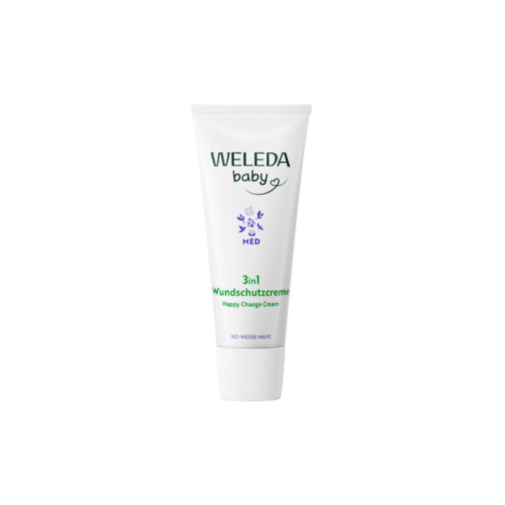 Crema pentru zona scutecului 3 in1 cu nalba alba, Weleda Baby Derma, 50 ml