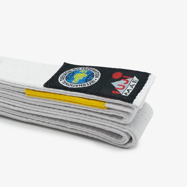 Kétszínű Taekwon-do öv, Fujimae, pamut, 4cm széles, többszínű