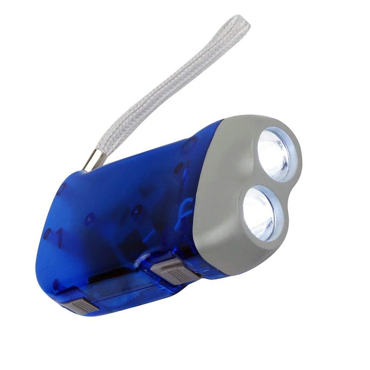 Комплект 2 фенерчета с манивела, LRTM, LED, 4x5x2,5 см, многоцветни