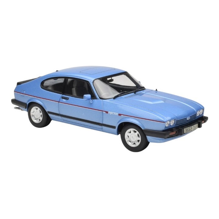 Ford Capri Mk.III 2.8 Injection RHD autómodell, kék, 1984, 1:18, Norev
