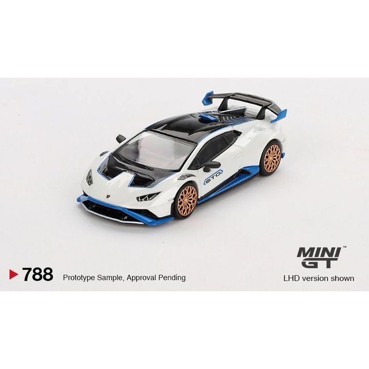Lamborghini Huracan STO autómodell, Bianco Asopo, 2023 (LHD) 1:64 MIniGT