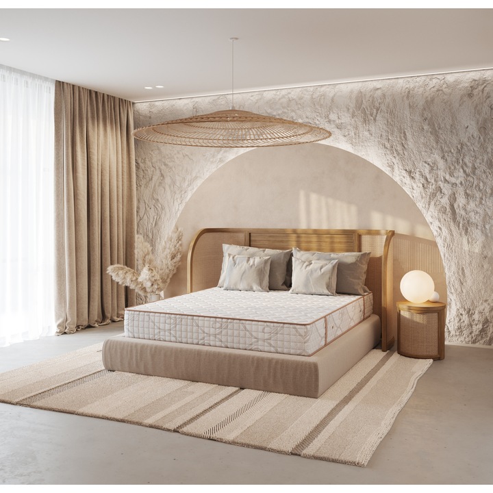 Saltea ortopedică Geladi Eko Pocket, alb, 200x100cm