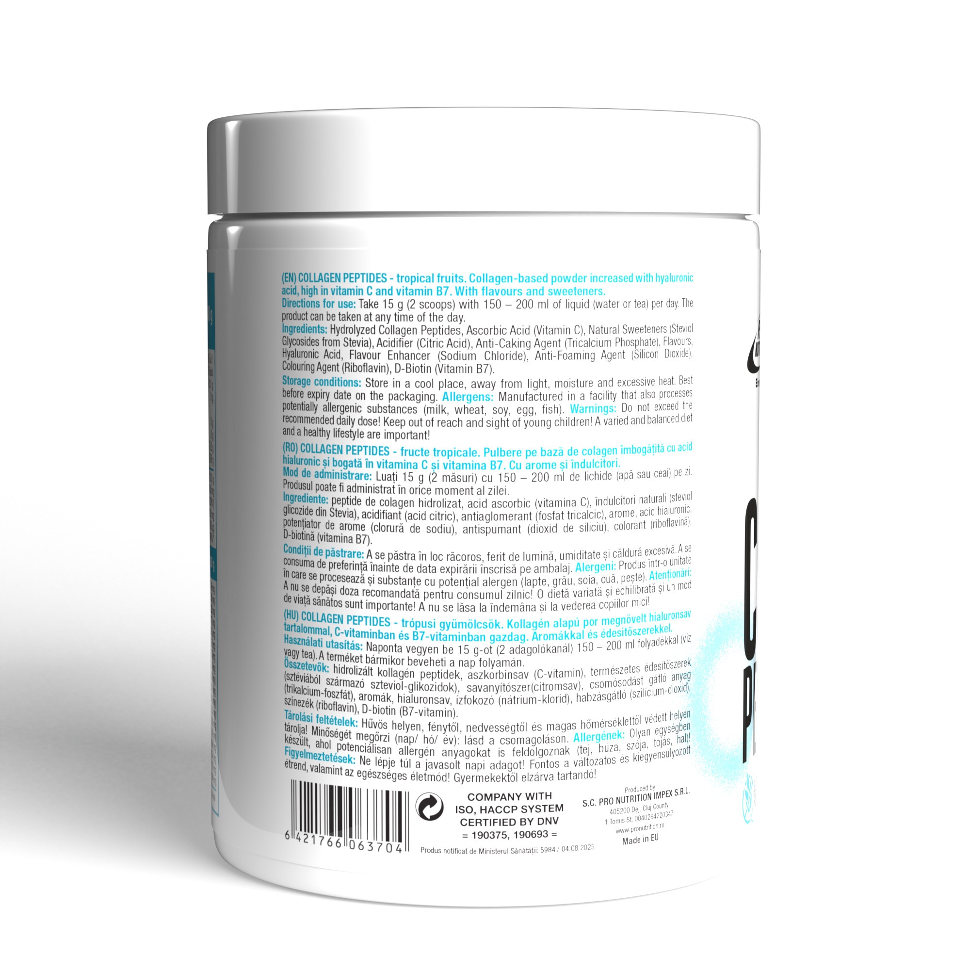 Peptide de colagen cu acid hialuronic, Collagen Peptides, Tropical ...