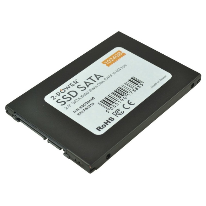 Szilárdtest-meghajtó (SSD) 2-POWER, 1TB, 2.5'', SATA III, laptophoz / PC-hez, SSD2044B