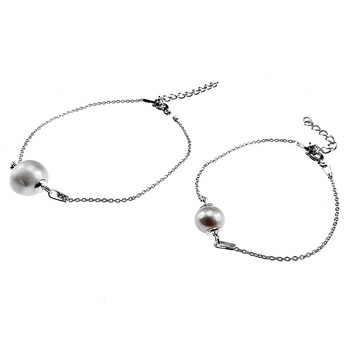 Set 2 bratari mama-fiica argint cu perle naturale, GlamBazaar, 16 cm, cu Perle, Alb, tip bratara de argint 925 cu pietre naturale Set 2 bratari mama-fiica argint cu perle naturale, GlamBazaar, 16 cm, cu Perle, Alb, tip bratara de argint 925 cu pietre naturale