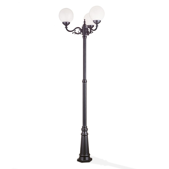 Lampadar pentru exterior REIKA, E27 3x60W aluminiu finisaj negru inaltime 256cm IP43 ORION