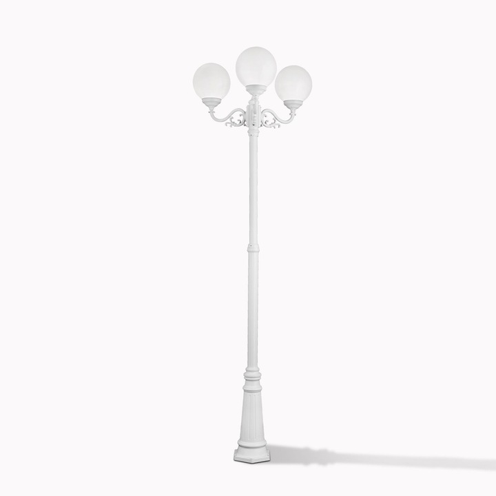 Lampadar pentru exterior REIKA, E27 3x60W aluminiu finisaj alb inaltime 256cm IP43 ORION