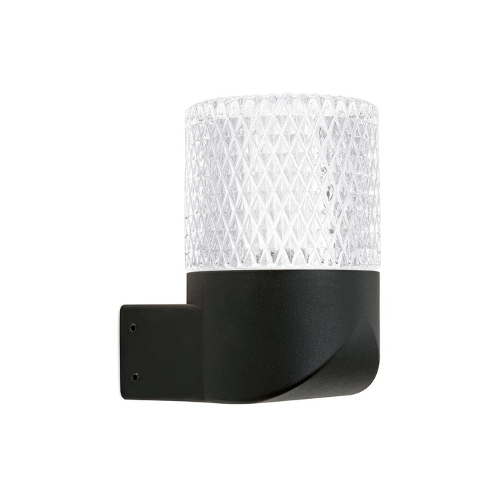 Aplica LED de exterior ANTREX, LED7W/650lm/3000K aluminiu finisaj negru, diametrul 8.2cm IP65 ORION