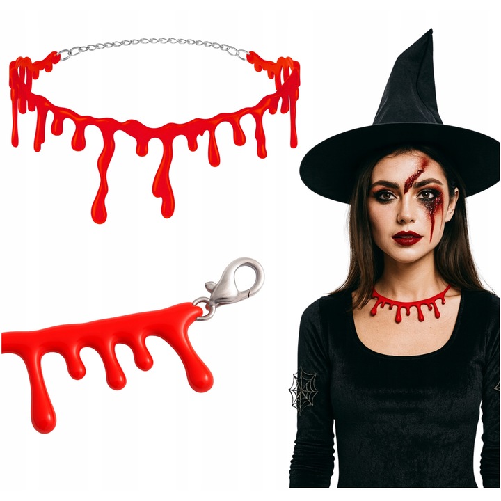 Colier Choker, Korbi, 35.5 cm, elastic, roșu