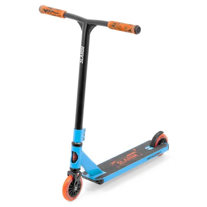 Trotineta Slamm Classic Mini, albastra, 110 mm roti, 75 cm inaltime, pentru copii peste 4 ani