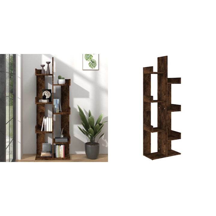 Biblioteca, stejar fumuriu, 48x25, 5x140 cm, lemn prelucrat
