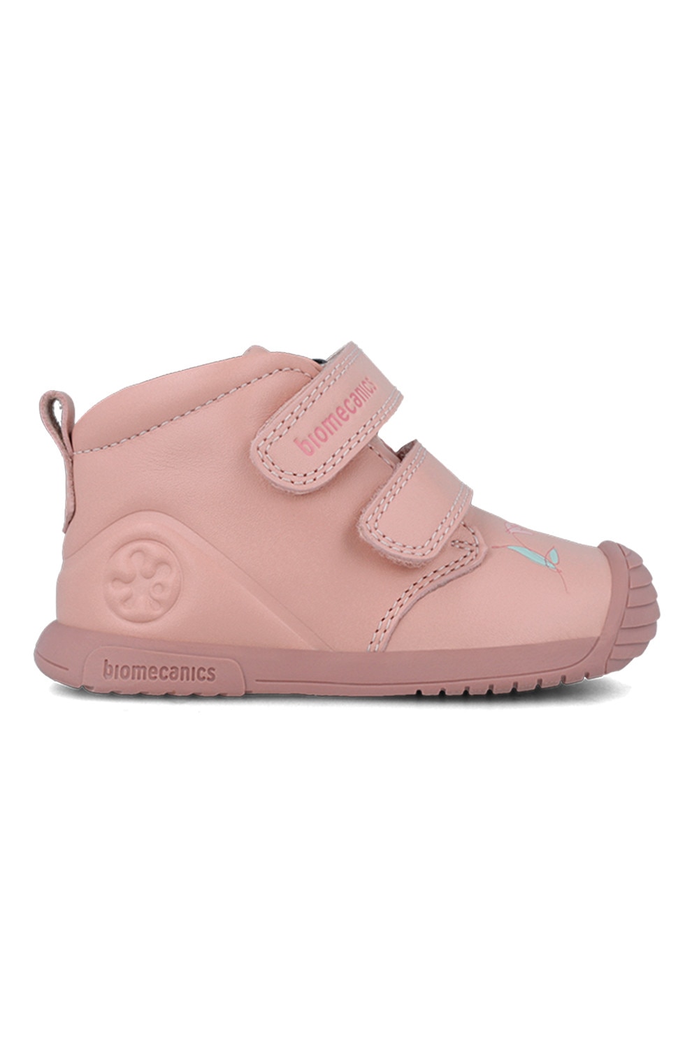 Biomecanics, Pantofi sport cu talpa plata si inchidere velcro, Roz