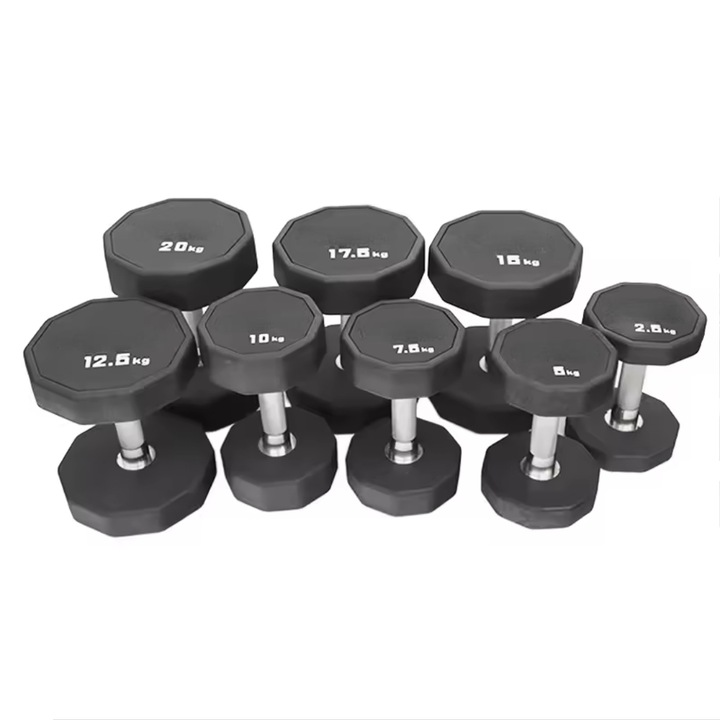 Set gantere, Zoco Body Fit® DB009, greutate 2.5 kg- 25 kg, Negru