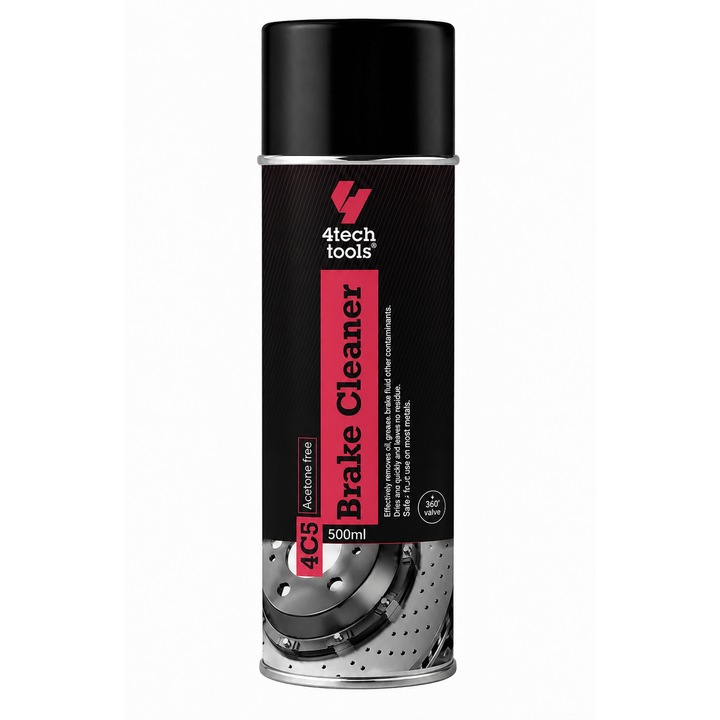 Solutie degresanta pentru curatarea discurilor de frana 4techtools, 500ml, set 45 bucati