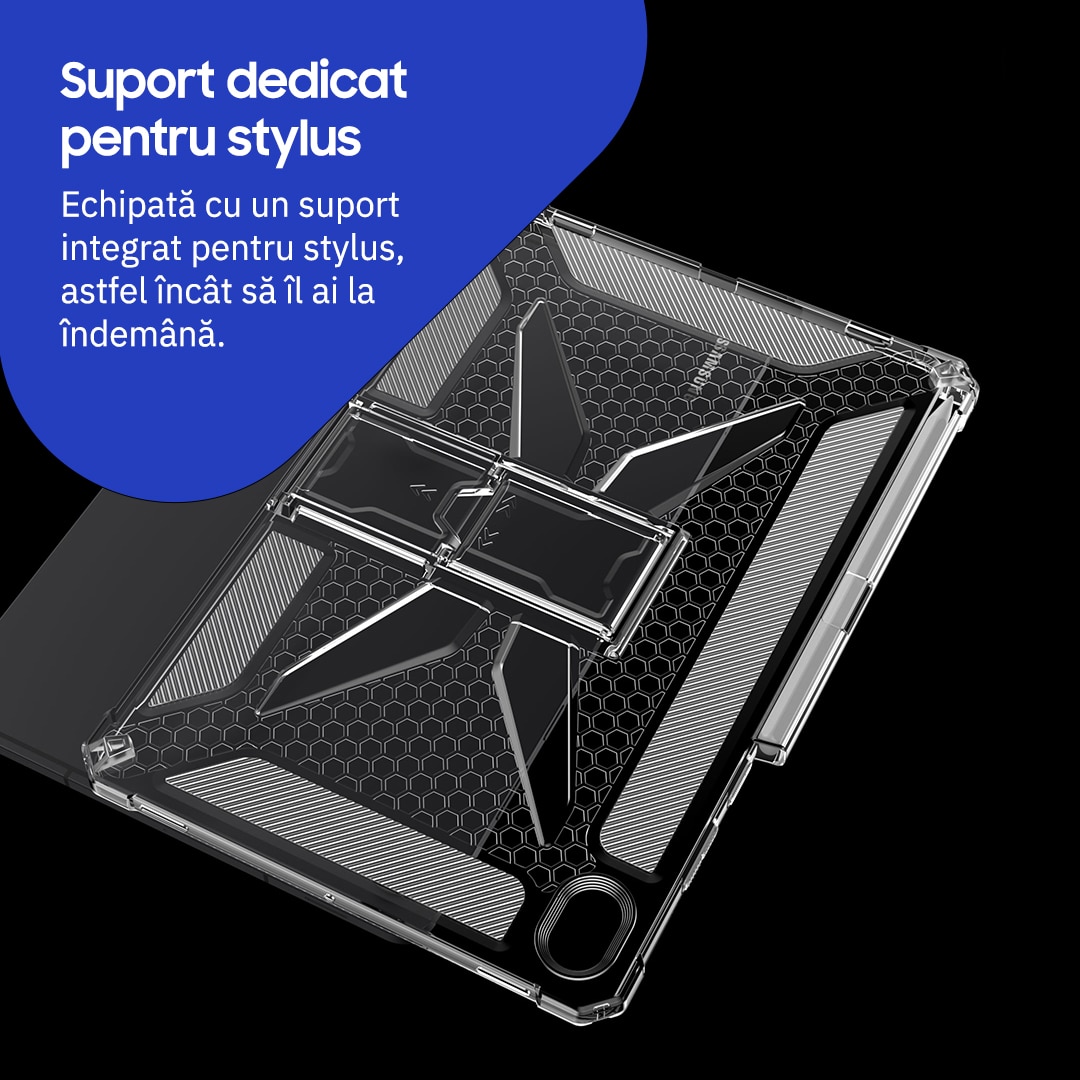 Husa de protectie telefonultau® pentru Samsung Galaxy Tab S11 (SM-X730/SM-X736), 11 inch, silicon transparent antishock cu colturi intarite, suport integrat pentru tableta si stylus, rezistenta la socuri, ideala pentru filme, jocuri
