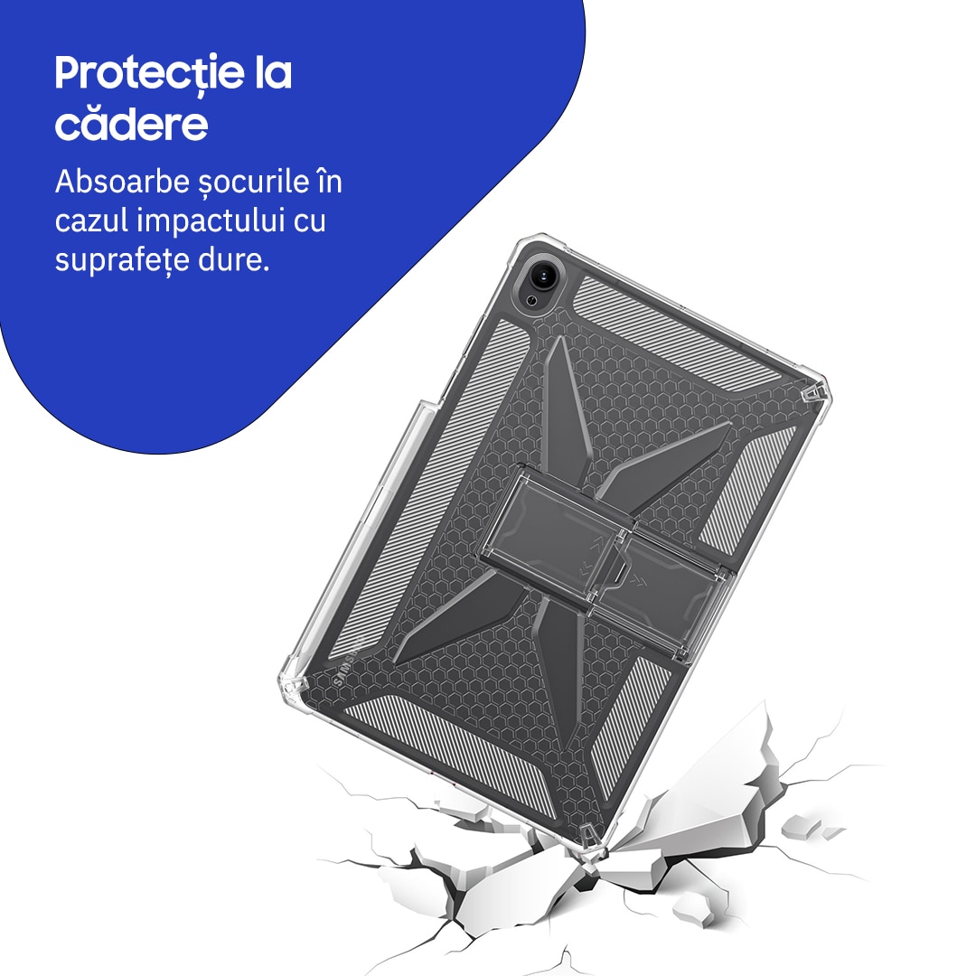 Husa de protectie telefonultau® pentru Samsung Galaxy Tab S11 (SM-X730/SM-X736), 11 inch, silicon transparent antishock cu colturi intarite, suport integrat pentru tableta si stylus, rezistenta la socuri, ideala pentru filme, jocuri