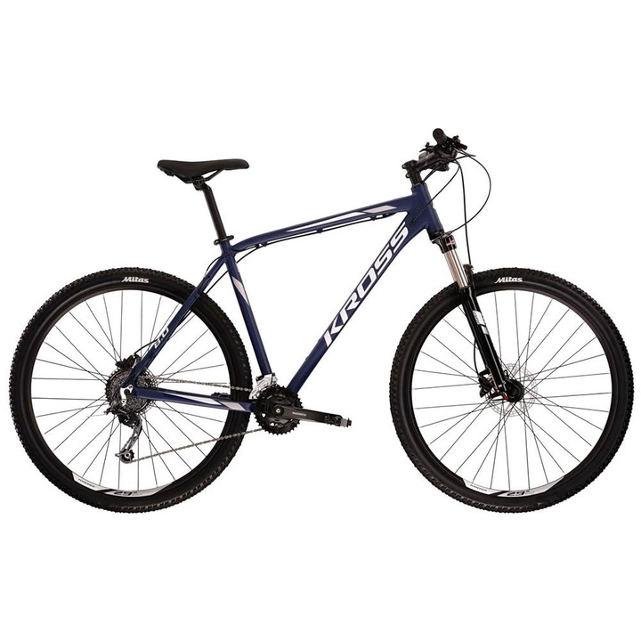 Kross Hexagon 8.0 hegyi kerékpár, S váz, 29 hüvelykes kerekek, tárcsafék, Shimano 24 sebességes, Hardtail kerékpár, fekete, szürke, fehér, extra széles